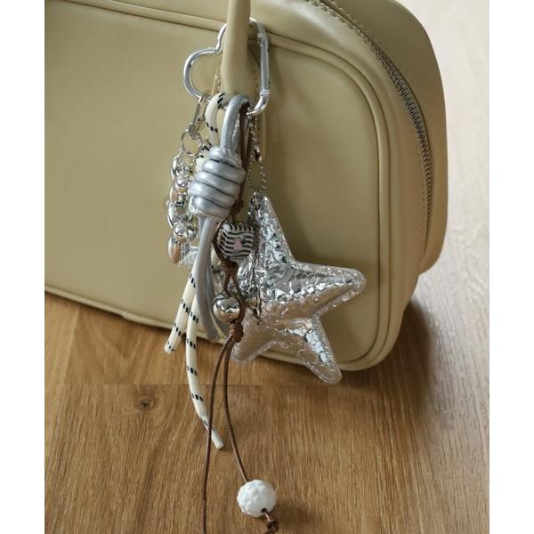 キーホルダー ハートカラビナ スターバルーン 犬 じゃらじゃらチャーム