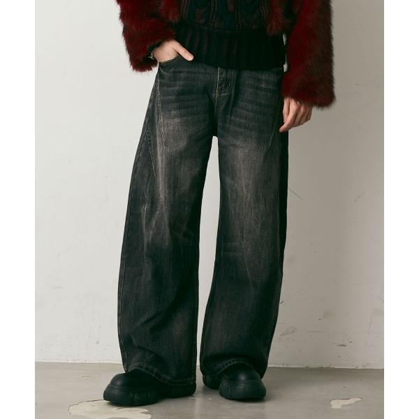 ジーンズ Vintage Wash Curve Denim Pants / ビンテージウォッシュカー...