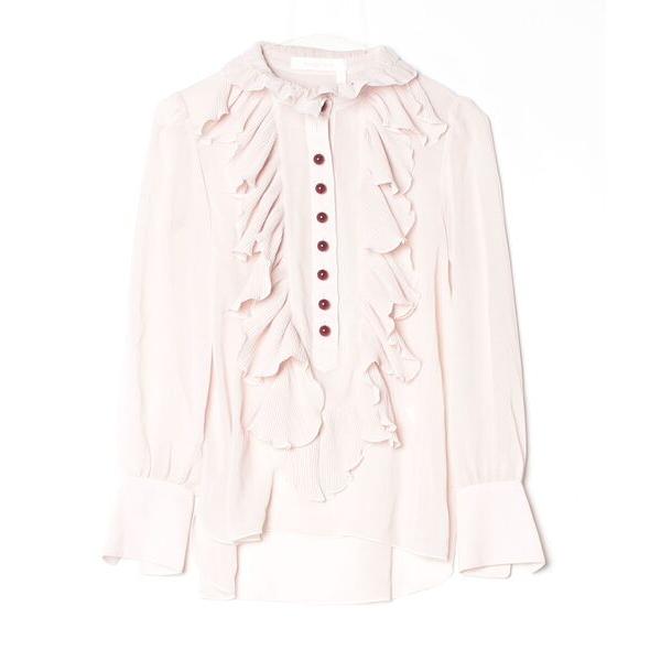 「SEE BY CHLOE」 長袖ブラウス 34 ベージュ レディース