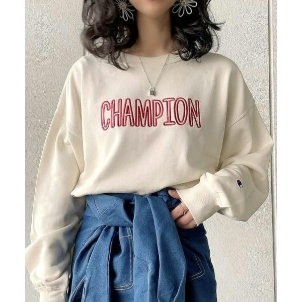 「Champion」 スウェットカットソー L ホワイト レディース