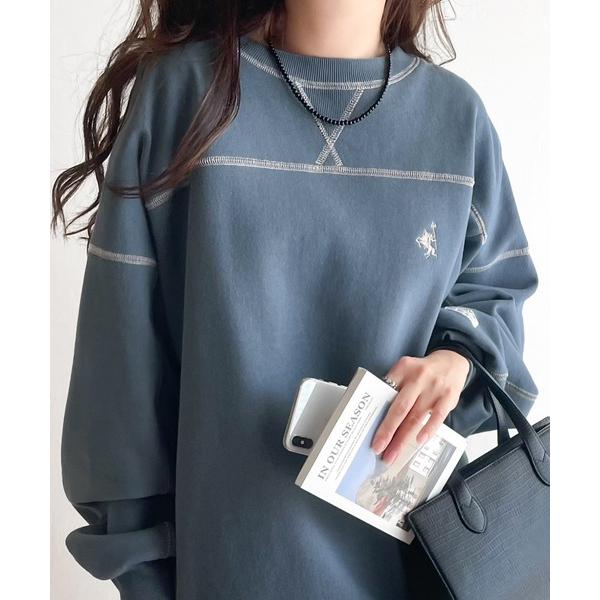 「Java」 スウェットカットソー MEDIUM ブルー レディース