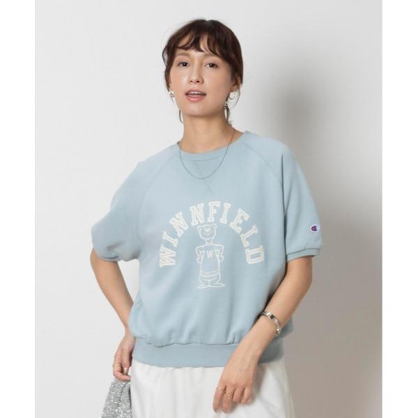 「Champion」 スウェットカットソー M サックスブルー レディース