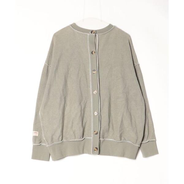 「Java」 ワンポイントカーディガン M グレー レディース
