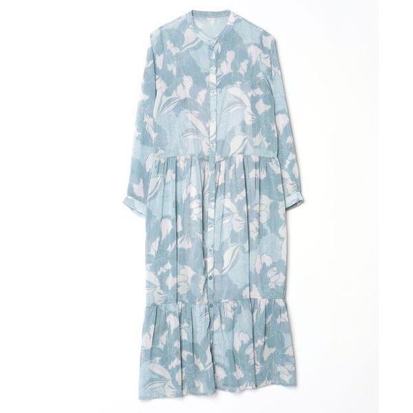 「AMERICANA」 花柄長袖ワンピース S ブルー レディース