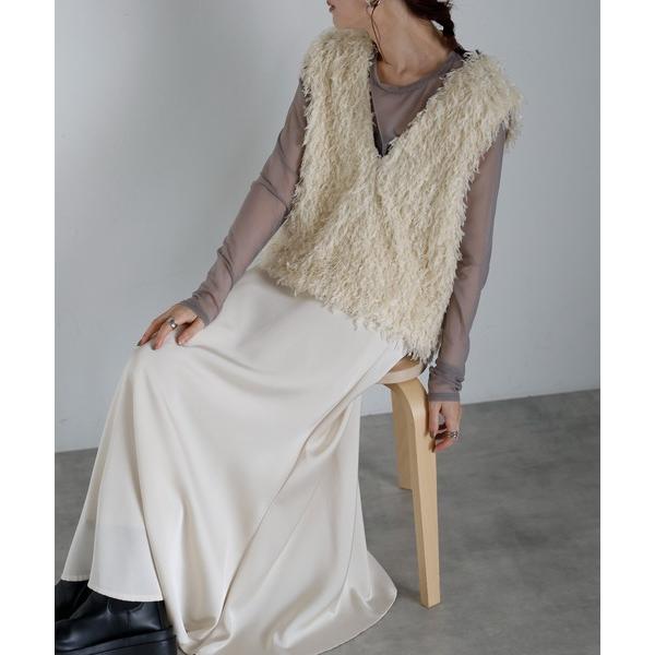 「r.」 ベスト FREE アイボリー レディース