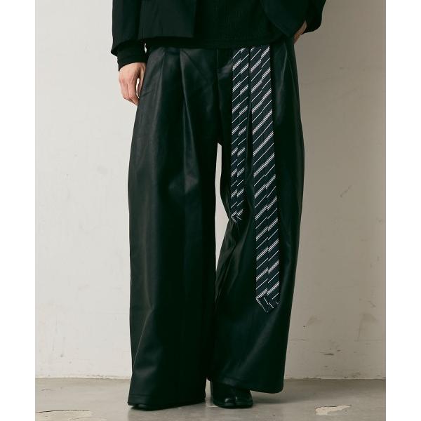 パンツ Faux Leather Flare Wide Pants / 合成皮革フレアワイドパンツ ...
