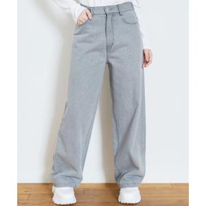 ワイドパンツ パンツ オシャ映えストーンデニムパ...の商品画像