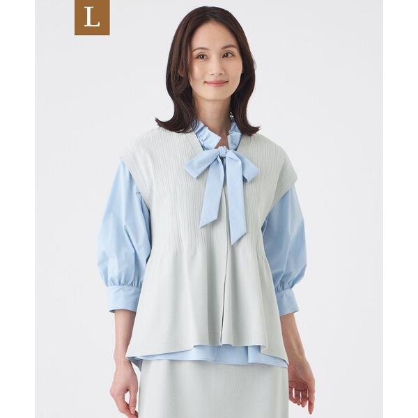 ベスト ジレ 「L」「ウォッシャブル」SET-UP KNITジレ レディース