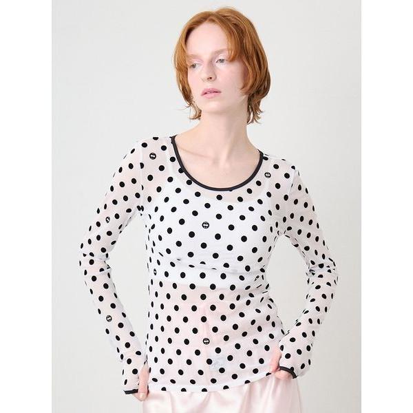tシャツ Flocky Dot Long Sleeves Top/フロッキードット ロングスリーブト...