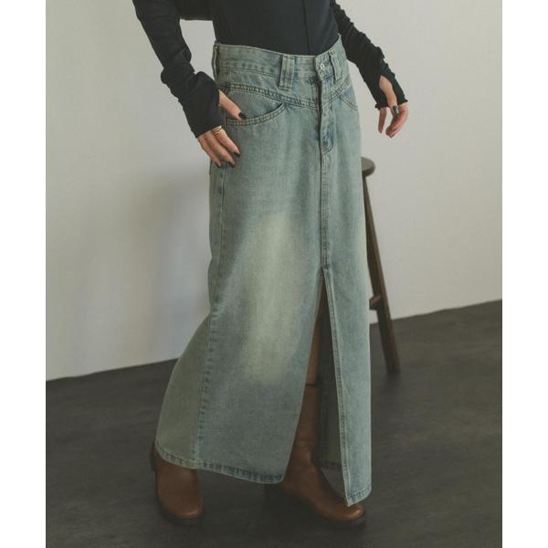 「VANNIE U」 デニムスカート FREE ブルー レディース