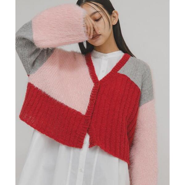 「KBF」 ニットカーディガン ONE レッド系その他 レディース