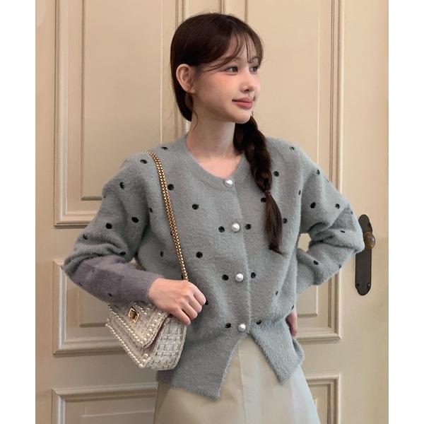 「by muni:r」 ニットカーディガン FREE グレー レディース