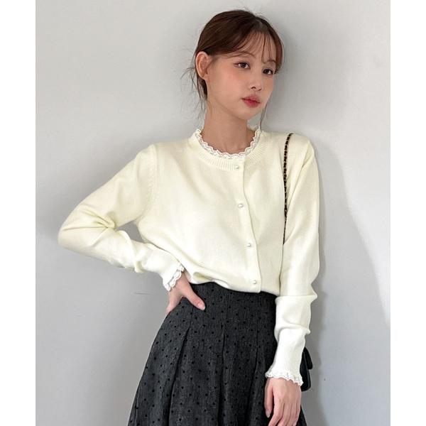 「by muni:r」 ニットカーディガン FREE アイボリー レディース