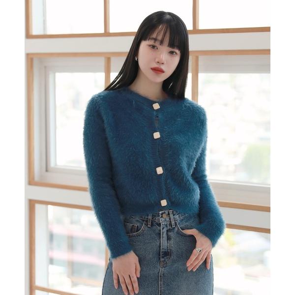 「by muni:r」 ニットカーディガン FREE ブルー レディース