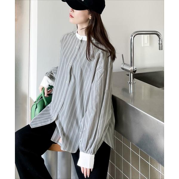 「Java」 長袖ブラウス LARGE グレー系その他2 レディース