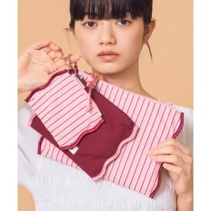 ポーチ Casselini(キャセリーニ)ストライプポーチセット レディース