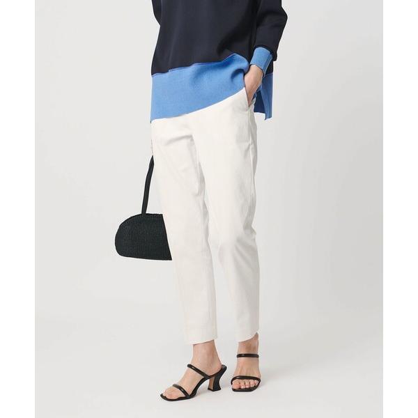 スラックス パンツ RIRANCHA ツイル スリムパンツ WHITE ‐ウォッシャブル‐ レディー...