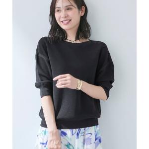 ニット セーター 「洗える／ドライタッチ／和紙混」ガーター編みニット レディース