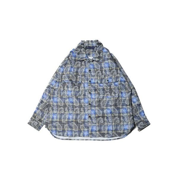 シャツ 「SR」「it」「many men many mind」ルーズシルエットジャガードワークシャ...