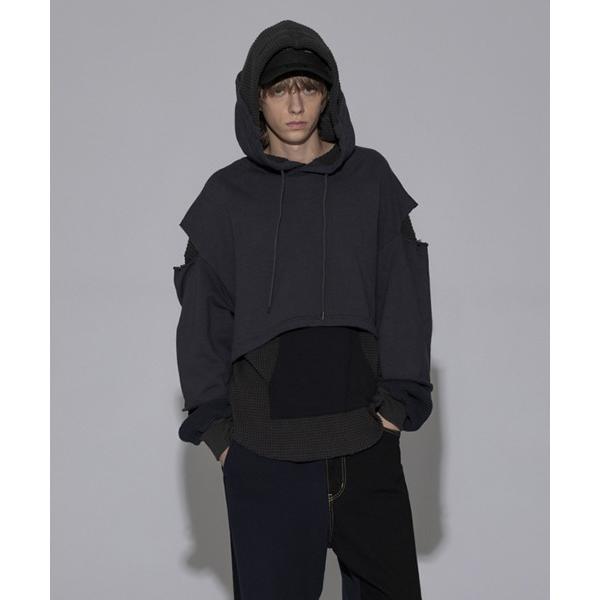 パーカー 「FACETASM」LAYERED HOODIE / チャコール×ブラック 「MYK-SW...