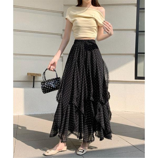スカート ドット柄シアースカート