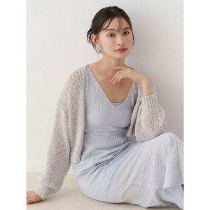 カーディガン スカシ編ミラメコンボレロカーディガン レディース