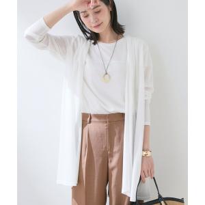 カーディガン 「洗える／アンサンブル可能」シアースストライプカーディガン レディース