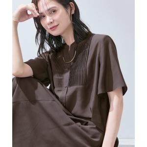 ブラウス シャツ 「洗える」シアーシャンブレーピンタックブラウス レディース