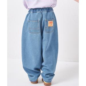 パンツ ユニセックス ネームタグ付き カーブデニムパンツ キッズ 子供服 男の子 女の子