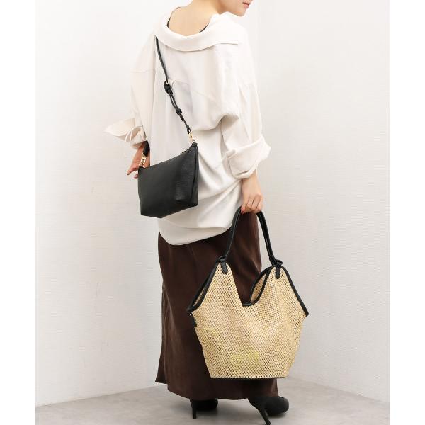 かごバッグ カゴバッグ カシュカシュ cachecache / フェイクレザーショルダーバッグ付雑材...