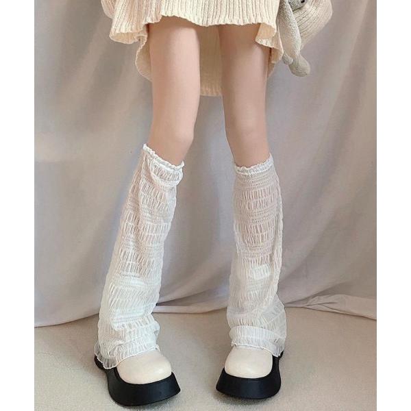 レッグウォーマー 上品な甘さを添えるシアーレッグウォーマー レディース