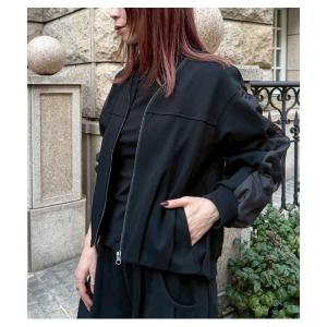 ブルゾン アウター 「LUGIVA/ルギバ」チュールレイヤードスリーブジップアップブルゾン レディース