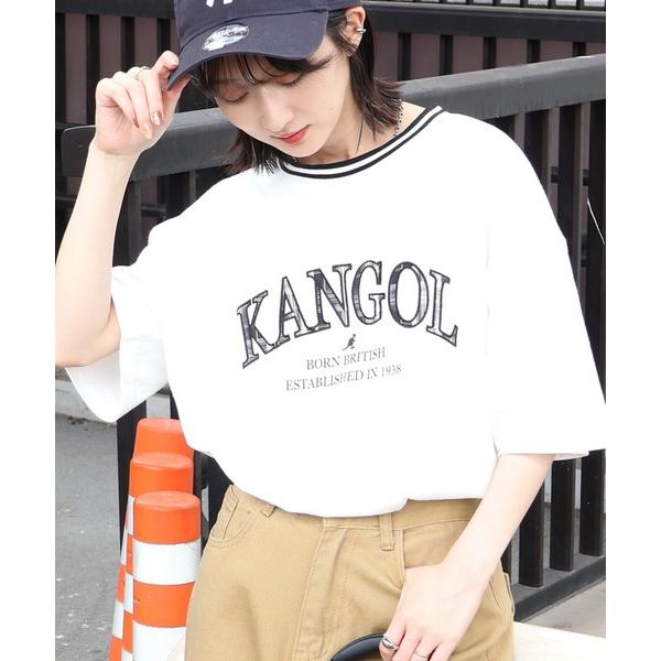 tシャツ 「KANGOL/カンゴール」別注 パッチワークロゴ ラインリブ半袖Tシャツ メンズ レディ...