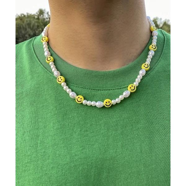 ネックレス 「Bz」ビーズネックレス パール Y2K 韓国 ヒップホップ(BDS) メンズ レディー...