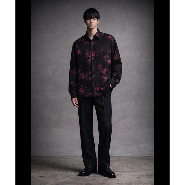 シャツ 2D56　ART BLOOM DRAPE 総柄モードシャツ メンズ