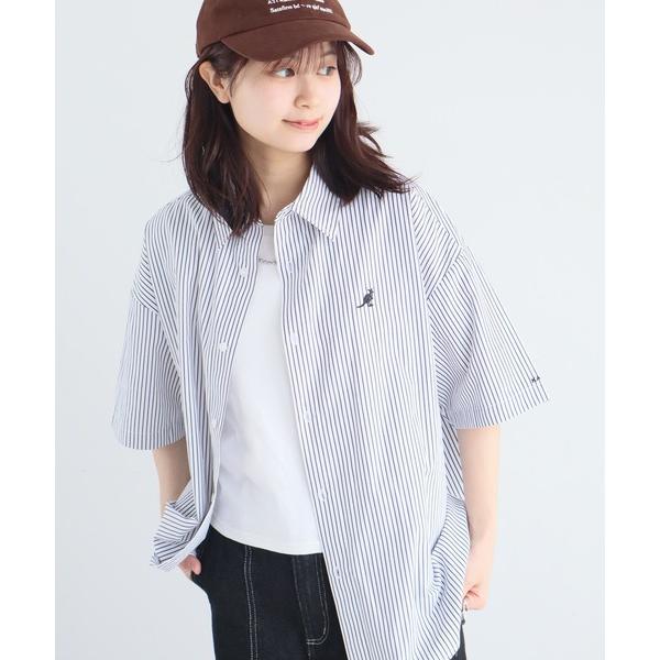 シャツ 半袖 「KANGOL/カンゴール」別注 オーバーサイズ ワンポイントロゴ刺繍 半袖シャツ メ...