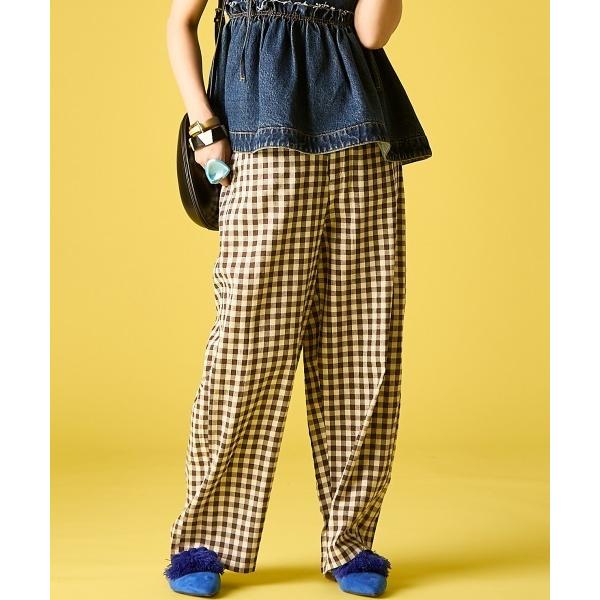 パンツ ギンガムチェックルーズパンツ「大きいサイズ有」GEVS. レディース