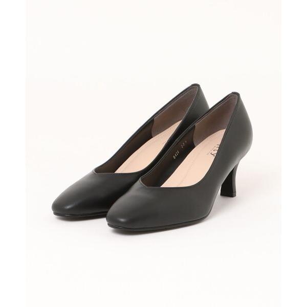 パンプス スクエアトゥプレーンパンプス