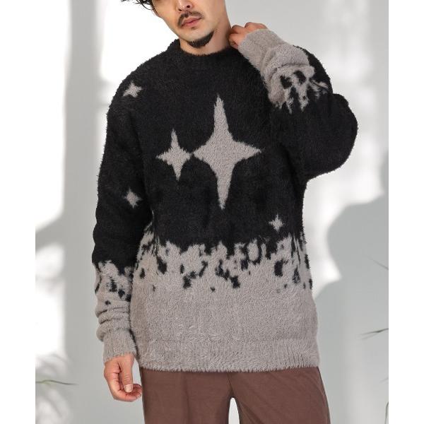 セーター ニット フェザーヤーン総柄ニット メンズ レディース