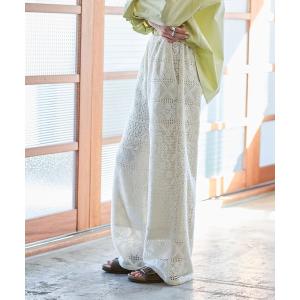 パンツ パッチワークレースパンツ レディース