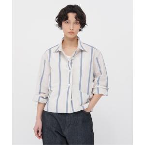 リネンシャツ ブラウス シャツ BOLD STRIPE COTTON LINEN レディース