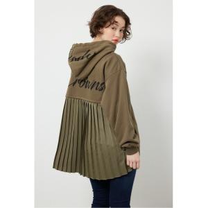 パーカー バックプリーツロゴパーカー レディース