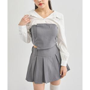 ブラウス シャツ Kギャル ブラウス × ボックスプリーツ セットアップ レディース