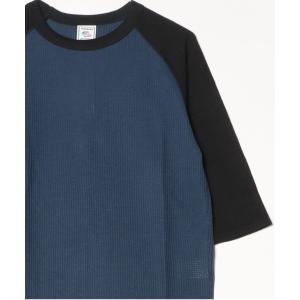 tシャツ 「JEMORGAN / ジェーイーモーガン」ワッフルラグラン配色ベースボール７分袖Tシャツ メンズ レディース