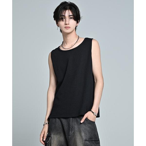 タンクトップ Waffle Layered Cropped Tank Top / Absorbent...