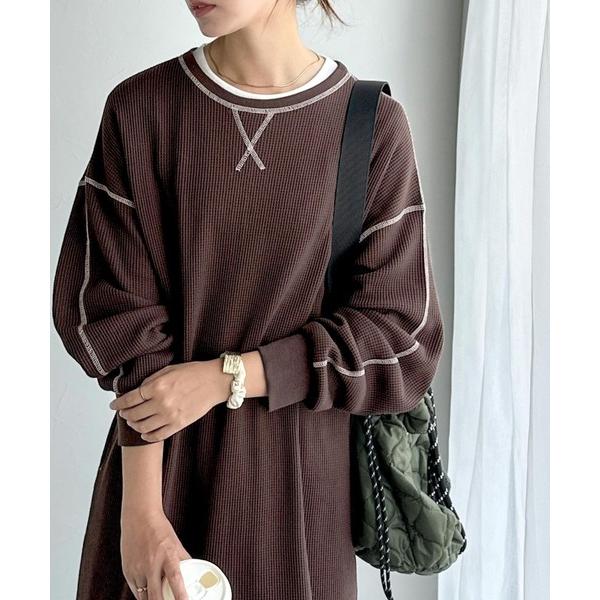 「Java」 長袖ワンピース MEDIUM ブラウン レディース