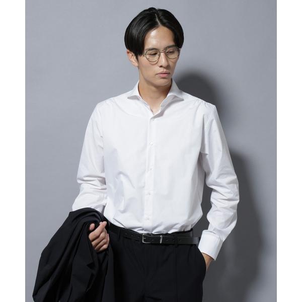 「NANO universe」 長袖シャツ L ホワイト メンズ