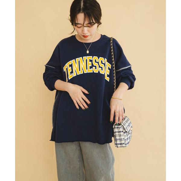 「ITEMS URBANRESEARCH」 スウェットカットソー FREE ネイビー レディース