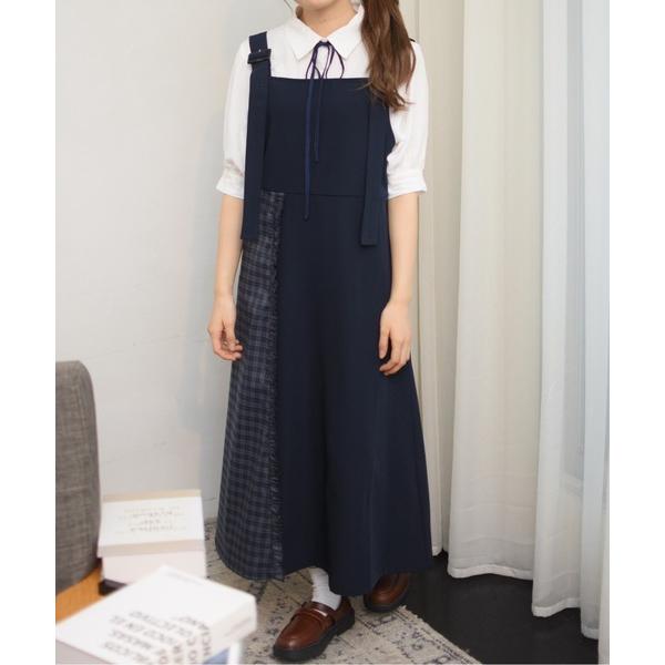 「INTER FACTORY」 サロペットスカート FREE ネイビー レディース