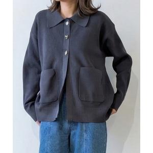 カーディガン ニュアンスメタルボタン　ニットカーディガン レディース